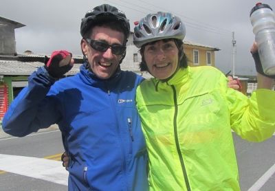 John and Judy  Cycling on the  tour with redspokes